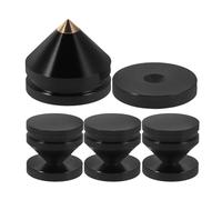 NUOBESTY 4 Ensembles Pieds D'isolation pour Équipement Audio et Platine Vinyle en Alliage D'aluminium Noir, Amortisseurs Anti-Vibration pour Home Cinéma et Studios D'enregistrement