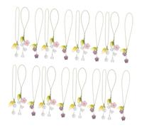 NUOBESTY 4 Ensembles Porte Clés Fleurs Délicates Dragonne Pour Téléphone Portable De Accessoires Décoratifs Pour Téléphone 6 Pièces * 4