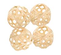 NUOBESTY 4 pièces Abat-jour Bambou Tissé Petite Lampe Suspendue Rustique Bambou Léger et Compatible Intérieur Entrées Couloirs Restaurants Décoration Naturelle et Chaleureuse