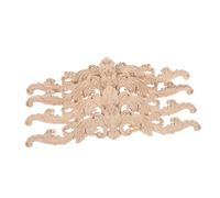 NUOBESTY 4 Pièces Appliques Massif Sculpté Décorations Ameublement Naturelles Ornements Gravés Non Peints pour Cadre de Lit Portes Armoires Meubles et Murs Style Européen Élégant