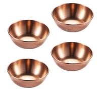 NUOBESTY 4 pièces Assiettes à Sauce Acier Inoxydable Rondes pour Apéritifs et Condiments Rose Doré Service Tapas et Goûts Cuisine et Réception