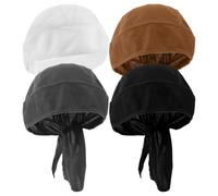 NUOBESTY 4 Pièces Bandana de Cyclisme, Chapeau Pirate Vélo en Polyester, Rafraîchissant et Portable, pour Sports de Plein Air et Randonnée, Homme et Femme, Noir Blanc Gris Kaki