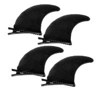 NUOBESTY 4 Pièces Barrette à Cheveux Noire en Tissu Forme Cornes de Bœuf, Accessoire Halloween Chic pour Femmes, Facile à Porter et Décoration Unique pour Fêtes Costumées