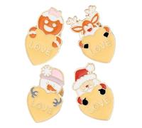 NUOBESTY 4 Pièces Broche D'amour De Noël Broche De Revers De Dessin Animé Épinglette Du Père Noël
