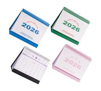 NUOBESTY 4 Pièces Calendrier de Bureau Reliure Spirale Calendrier Anglais pour Organisation des Habitudes