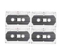NUOBESTY 4 Pièces Cassettes Audio Enregistrement avec Étui Transparent Tapes Enregistrables pour Projets DIY et Messages Personnalisés