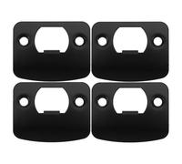 NUOBESTY 4 Pièces Door Jamb Security Plate Acier Inoxydable avec Coins Ronds Plaques de Gâche Noires Renforcées pour Serrure de Porte Restauration et Réparation de Cadres pour Maison et