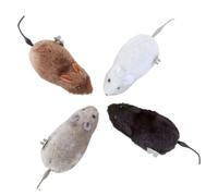 NUOBESTY 4 pièces Jouets Souris à Remonter Peluche Jouets Interactifs sans Pile pour Chatons Résistants pour Intérieur et Extérieur Amusant pour Garçon Fille et Animaux Couleur Aléatoire