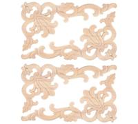 NUOBESTY 4 pièces Lot de Appliques Décoratives Bois Massif Sculpté pour Meubles Ornements Angle Vintage Faciles à Coller Peindre Moulures Décoratives pour Décoration Maison