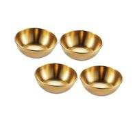 NUOBESTY 4 pièces Lot de Coupelles Dorées Acier Inoxydable Grandes Bols à Sauce et Assaisonnement pour Cuisine Maison et Restaurant