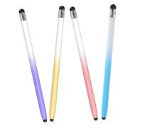NUOBESTY 4 Pièces Lot de Stylets Tactiles à Double Embout Haute Sensibilité pour Écriture Dessin et Jeux Compatibles et Smartphones Design Silicone Confortable Usage sans Chargement