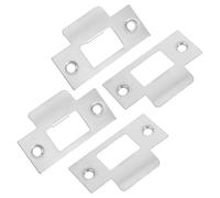 NUOBESTY 4 pièces Plaque de Gâche T Acier Inoxydable pour Porte Intérieure Renfort de Serrure Durable Protection Pêne et Stabilité Renforcée Finition Moderne Argentée