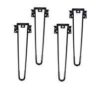 NUOBESTY 4 Pièces Plianteavec Piètement en Métal Soutien Pied De Bureau Pliable Épingle à Cheveux Pied De Table Pied De Meuble Le Fer Noir