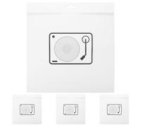NUOBESTY 4 Pièces Pochette de Disque Vinyle en Papier Blanc pour Disque 12 Pouces, Protection la Poussière et Rayures, pour Collections Personnelles et Archives de Studio