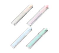 NUOBESTY 4 pièces Règle Pliable Multifonction Plastique Règle de Dessin Géométrique Compacte pour Étudiants Outil et pour École et Bureau Lot