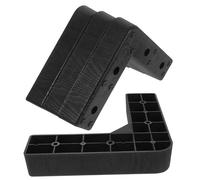 NUOBESTY 4 Pièces Rehausseur de Meubles en Plastique Noir, Forme L | Stabilité Renforcée, Protège le Sol, sous Lit, Structure Raisonnable, pour Machine à Laver
