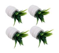 NUOBESTY 4 Pièces Scale Faux Bonsai Ornaments Mini Artificial Greenery for Home Office Table Decoration