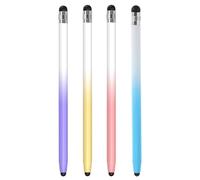 NUOBESTY 4 Pièces Stylet Tactile Stylo Capacitif Double Fonction pour Écriture et Dessin Précis Compatible Smartphone et Tablette Prise Main Confortable sans Charge Ni Appairage