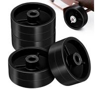 NUOBESTY 4 roulettes Universelles 97 MM pour Chauffage Extérieur à Gaz Accessoires de Remplacement Résistants aux Intempéries Roues Pivotantes Noires pour Chariot de Gril et Barbecue