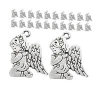 NUOBESTY 40 Pièces Charms Alliage Pendentifs Ange pour Création de Bijoux Diy Charmantes Poupées de Prière pour Colliers Bracelets et Porte Clés
