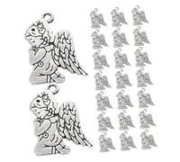 NUOBESTY 40 Pièces Pendentifs Angel Wings Alliage Charms Mignons de Fille Prière pour Création de Bijoux Diy Colliers Bracelets et Porte Clés