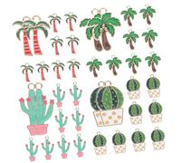 NUOBESTY 40 pièces Pendentifs Émail Plaqué Palmier et Cactus Accessoires DIY Création Bijoux Breloques Légères et Durables pour Fabrication Boucle Oreille et Collier Pendentif été Style