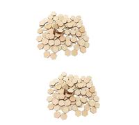 NUOBESTY 400 Pièces ornements en bois decoration noel decoration de noel table dés formes de planches de mosaïque fil décoration ornements suspendus en bois formes en Bambou