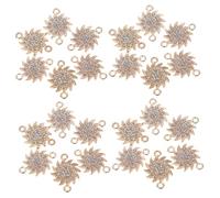 NUOBESTY 40pièces Breloques Tournesol Doré Connecteurs Fleurs Strass Pour Bijoux Diy Ornements Floraux Vintage Pendentifs Breloques Pour Création Loisirs
