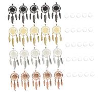 NUOBESTY 40pièces Lot De Pendentifs Attrape-rêves Décoratifs Avec Cabochons Verre Comme Ornement Suspendu Diy Pour Décoration Murale