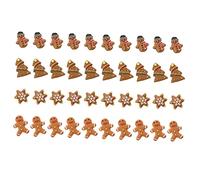 NUOBESTY 40pièces Pendentifs De Noël Résine Accessoires Diy Pour Bijoux Décorations De Miniature Chaussettes De Noël Bonhommes De Pères Rennes Faits Main Pour Amis Et Amoureux