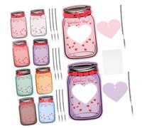 NUOBESTY 48 Ensembles Lot de Cartes Saint-valentin Forme de Flacon Cartes Échange Colorées pour Fête Garçon Fille pour Échanges Classe et DIY Cadeaux