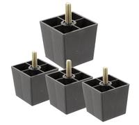 NUOBESTY 4Pcs Pieds de Meuble Carré en Plastique pour Sofa et Fauteuil, Faciles à Installer et Résistants, pour Maison et Hôtel, Dimensions 8X5,2 CM