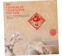 NUOBESTY 4pièces Autocollants Porte Caractère Fu Décoration Nouvel an Chinois Stickers Fenêtre Festival Printemps Motifs Dragon Doré Facile à Poser Ambiance Festive