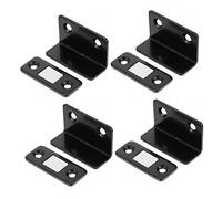NUOBESTY 4pièces Loquet Magnétique Angle pour Porte Armoire Arrêt Solide Et Discret Installation sans Perçage Aimant Puissant pour Placard Et Dressing Finition Noire Élégante