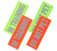 NUOBESTY 4pièces Lot de Écussons pour Harnais De Chien Réfléchissants Étiquettes De Sécurité pour Colliers Et Gilets Amovibles pour Dressage Et Visibilité Nocturne