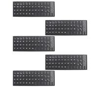 NUOBESTY 5 Feuilles Autocollants en Espagnol pour PVC Noir Clavier