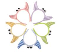 NUOBESTY 5 Pièces Bandeau de Coiffure Cosplay Cornes Mignonnes en Plastique et Tissu, Ajustable et Confortable, pour Fête et Célébration de Festival