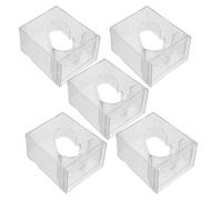 NUOBESTY 5 Pièces Boîte à Montre Transparente pour Bracelet et Poignet, PS | Visibilité Nette, Format Compact 8,80x7,20x4,80cm, Bureau, Vitrine Centre Commercial