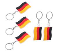 NUOBESTY 5 pièces Lot de Porte-clés Drapeau Allemagne Caoutchouc Souple Pendentifs Décoratifs pour Clés Voiture Sac à Dos Accessoires et Amusants