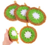 NUOBESTY 5 pièces Lot de Torchons Cuisine Éponge Fruit Cartoon Super Absorbants Résistants et Séchants Rapidement pour Vaisselle et Nettoyage Ménager