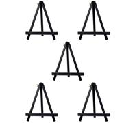 NUOBESTY 5 Pièces mini chevalet support portable craft Chevalet de présentation support carte petit chevalet d'art afficher trépied Rester chevalet d'affichage photo en bois Black