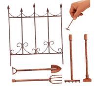 NUOBESTY 5 pièces Miniature Outils de Jardin pour Décoration Paysagère Jardin Miniature Maison de Poupée et Scènes DIY Accessoires Réalistes pour Ornement et Photo
