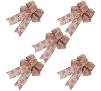 NUOBESTY 5 Pièces Nœud Décoratif en Toile de Jute, Style Rustique Festif | Emballage Présent et Pointe de Sapin, Forme Queue de Poisson, Usage Diy, Lot Décoratif Polyvalent