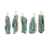 NUOBESTY 5 Pièces Pendants de Perles Baroques Naturelles Vert Paon Perles Deau Douce Irrégulières pour Fabrication de Bijoux DIY Colliers Bracelets Boucles Doreilles