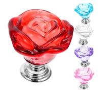NUOBESTY 5 Pièces Poignées de Placard en Verre Rose Élégants | Rénovation de Commode, Armoire, Prise Confortable, Alliage D’aluminium, Style Vintage ou Moderne, Table de Chevet