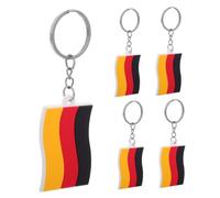 NUOBESTY 5 pièces Porte Clés Drapeau Allemagne Caoutchouc Souple Accessoire pour Clés de Voiture Sac à Dos et Sac à Main Pendentif Décoratif Thématique Internationale