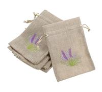 NUOBESTY 5 pièces Sachet Lavande Vide Toile de Jute avec Ruban Pochette Rechargeable pour Fleurs Séchées Bijoux et Parfum Pochettes Vides pour Cadeaux et Rangement