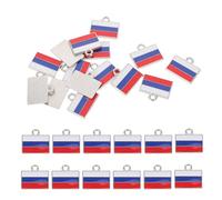 NUOBESTY 50 Breloques Pendentifs Drapeau Russe en Alliage Métal Breloques Vintage pour Création de Bijoux DIY Décorations Légères pour Bracelets Colliers et Porte-Clés Accessoires de