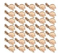 NUOBESTY 50 Épingles pour Broches Soi-Même avec Support Bec de Canard 35 MM Plateaux Vierges en Métal Doré pour Création de Badges Kit 50 Pièces Loisirs Créatifs Fête Décoration
