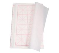 NUOBESTY 50 Pièces Chinese Xuan Rice Paper Grid Semi Raw Calligraphy Paper Ink Absorbent For Beginners And Students Practice